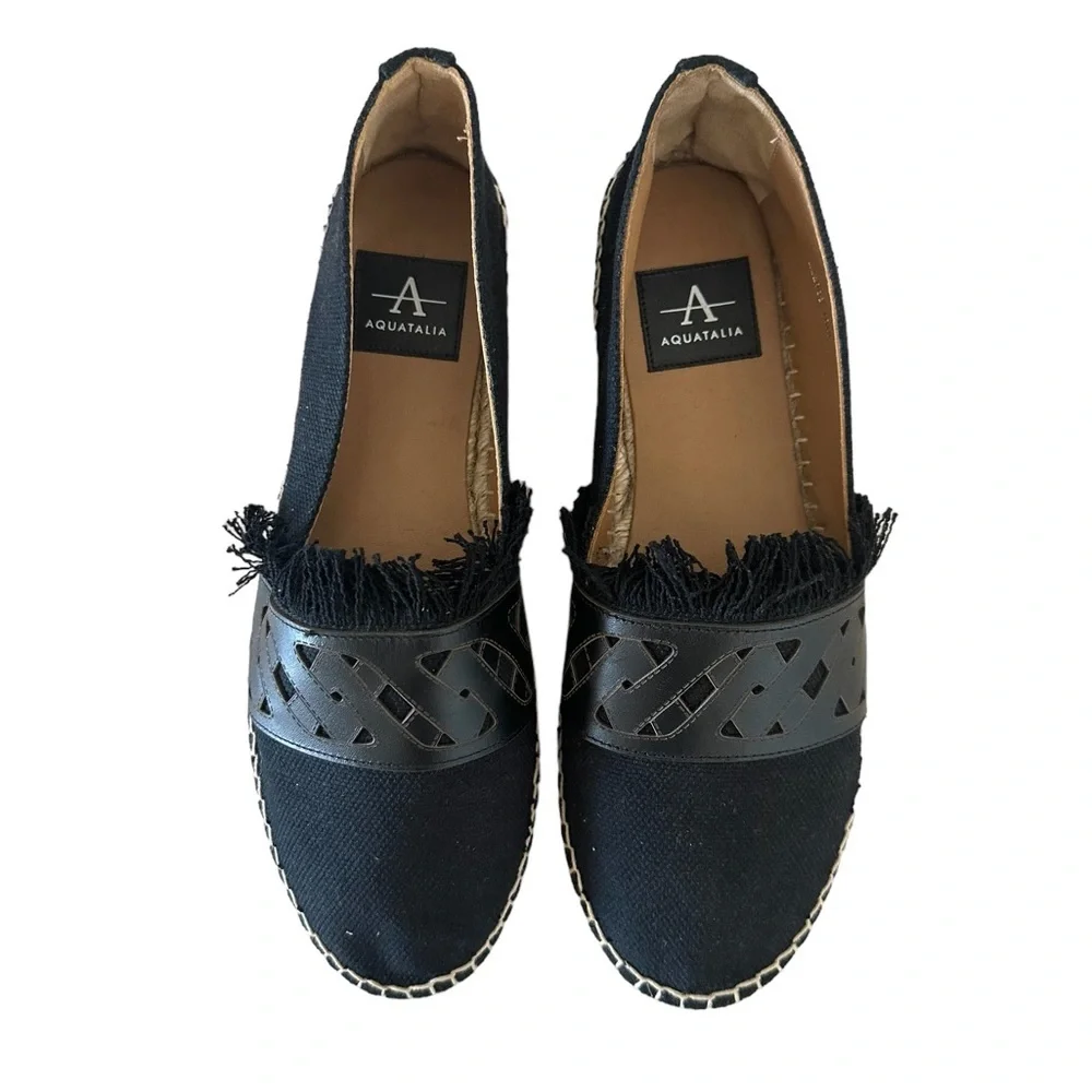 Aquatalia Kailyn‎ Espadrille Black Flats Shoes